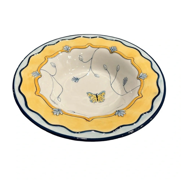 Fitz and Floyd Mirabelle 10” Pasta Bowl Butterfly New - Picture 6 of 6